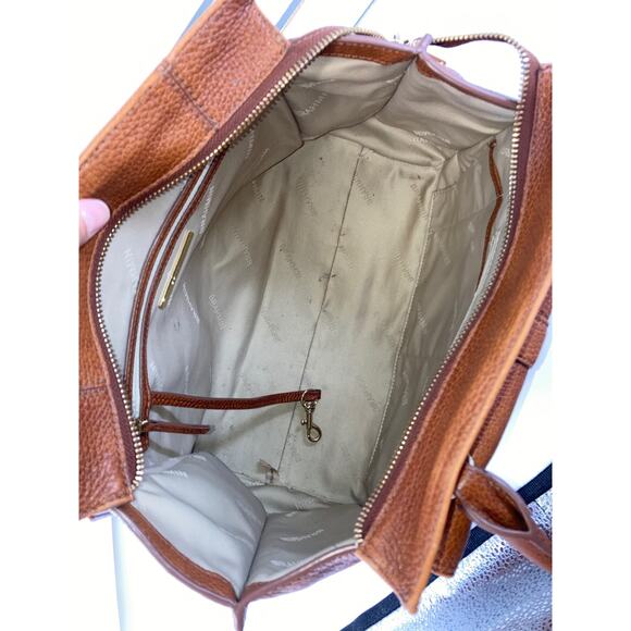 BRAHMIN, LARGE BROWN PEBBLED LEATHER HANDBAG - Picture 14 of 16